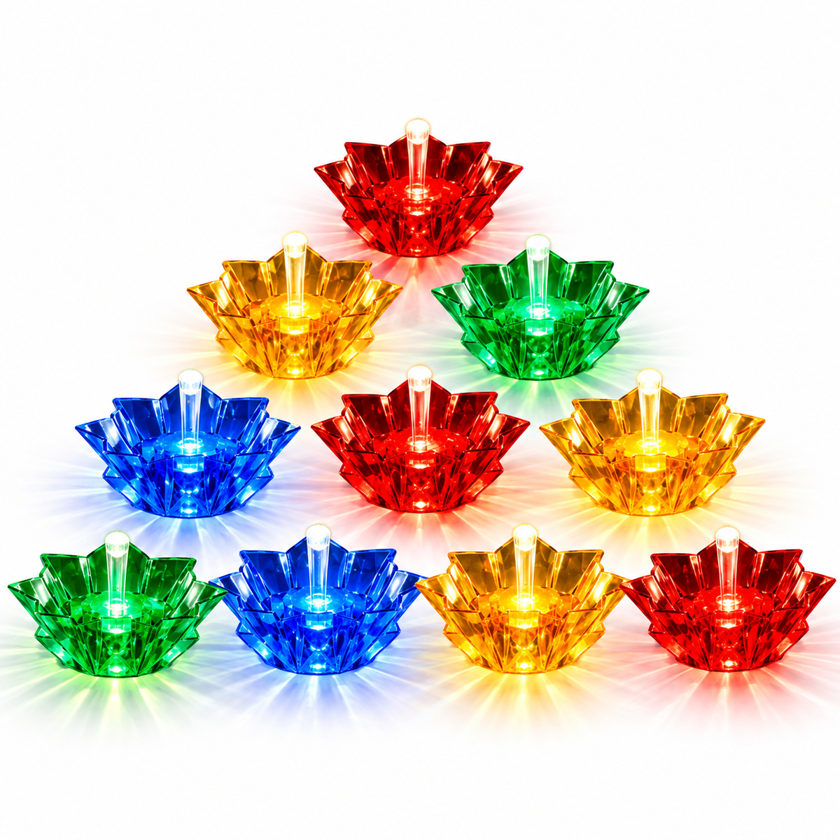 3D Lightning Diya 12 Piece Set (Pack of 12)