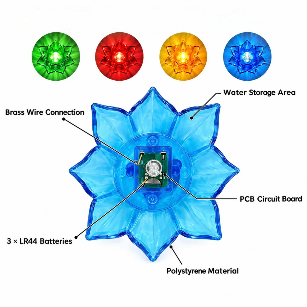 3D Lightning Diya 12 Piece Set (Pack of 12)